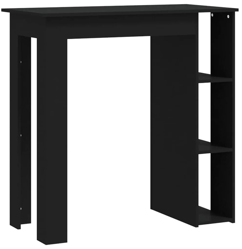 Tavolino da bar con ripiani nero 102x50x103,5cm in truciolato