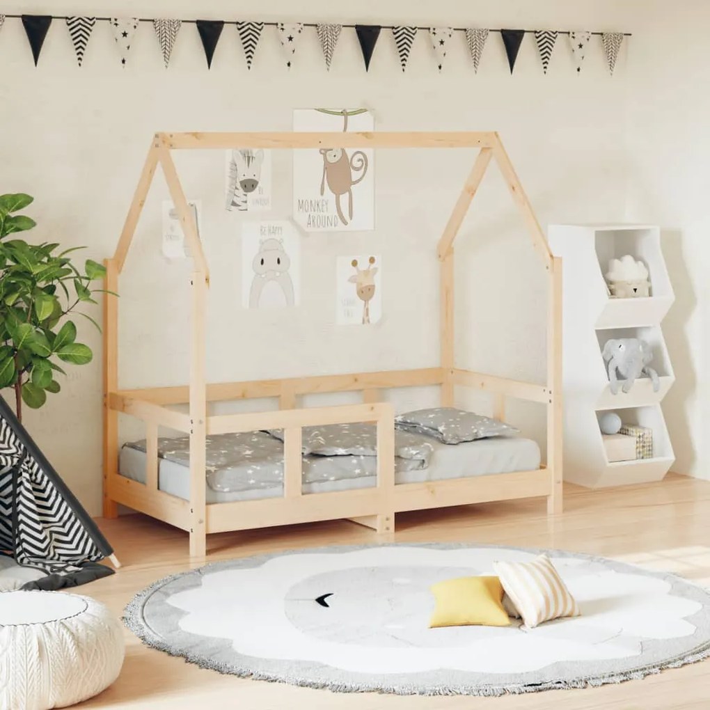 Giroletto Per Bambini 70x140 Cm İn Legno Massello Di Pino /