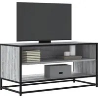 Mobile TV Grigio Sonoma 91x40x46 cm Legno Multistrato e Metallo 848887