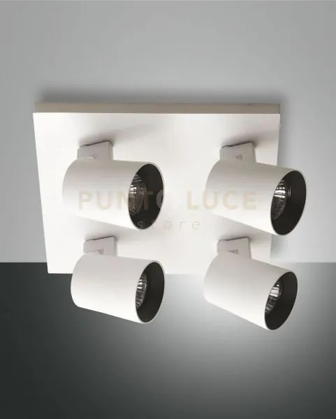 Modo spot bianco 4 luci alluminio spazzolato orientabile attacco ...