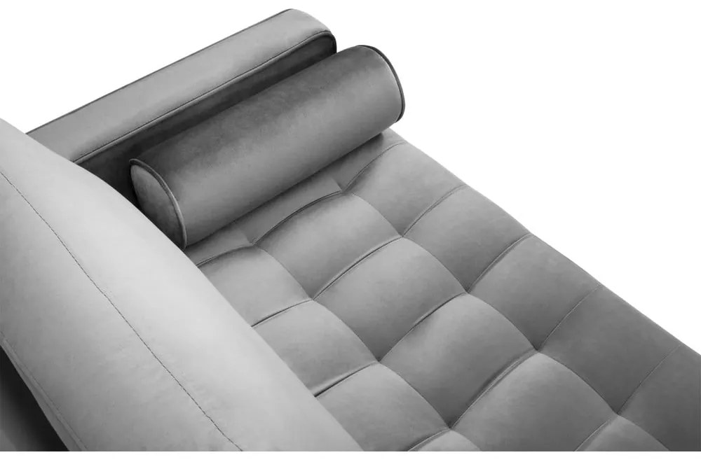 Divano in velluto grigio chiaro, 174 cm Santo - Milo Casa