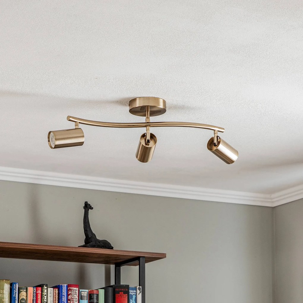 Lucea Faretto da soffitto Spotte, ottone anticato, a 3 luci