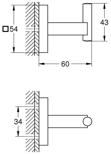 GROHE 409612430 - Gancio START CUBE 5,4 × 5,4 × 6 cm nero