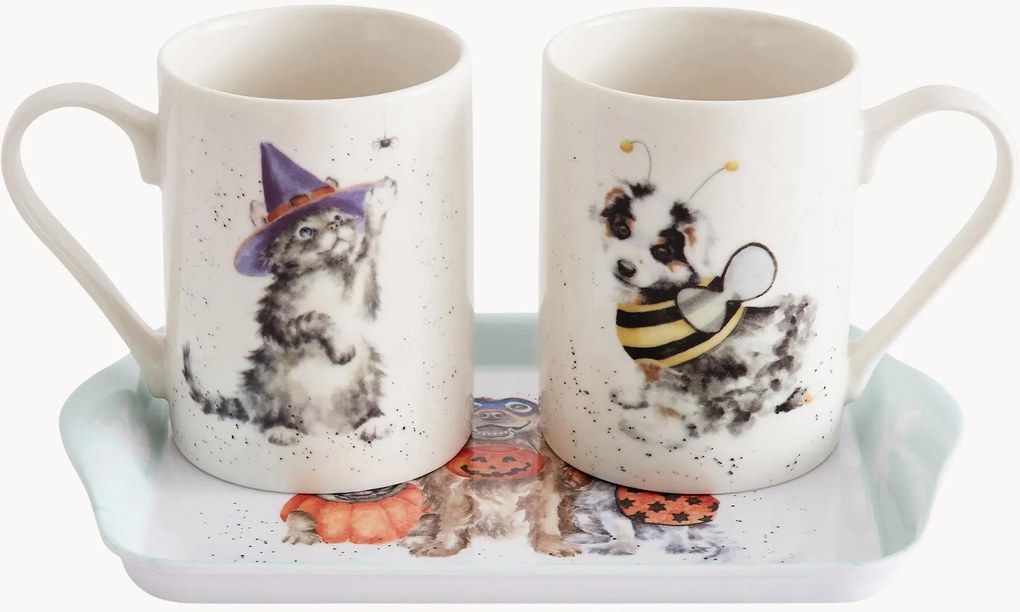 Set tazze e vassoio Trick Or Treat 3 pz