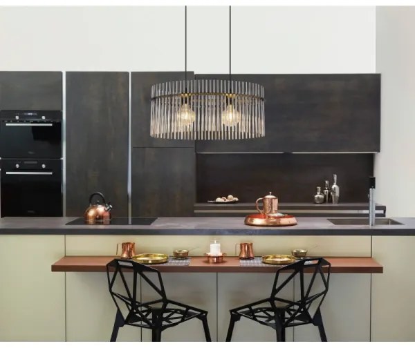 Globo 15698H3 - Lampadario a sospensione con filo GORLEY 2xE27/60W/230V nero