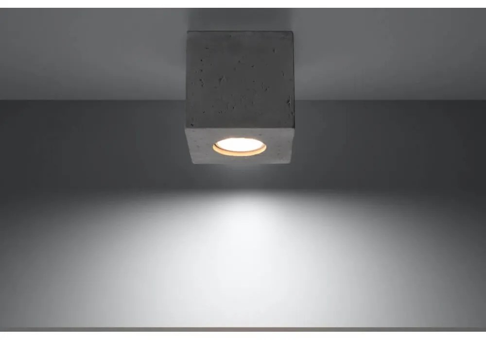 Plafoniera in Cemento Levigato da soffitto QUAD GU10 Grigia da interno Colore del corpo Cemento