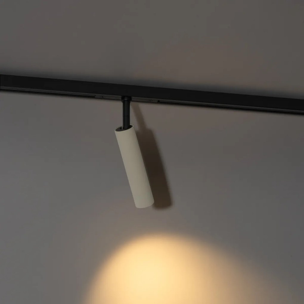 Faretto moderno beige e nero per sistema binario monofase - Slimline Uzzy