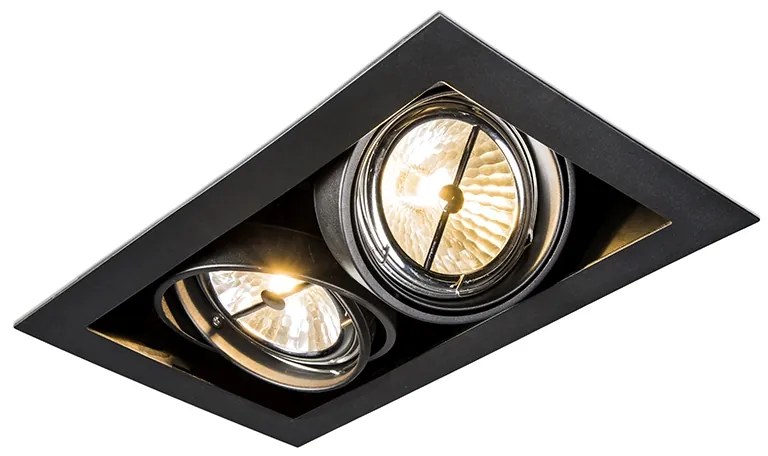 Faretto da incasso nero orientabile AR111 2 luci - Oneon