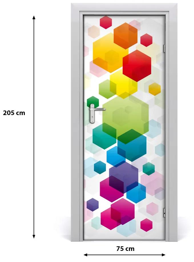 Adesivo per porta Cubi colorati 75x205 cm