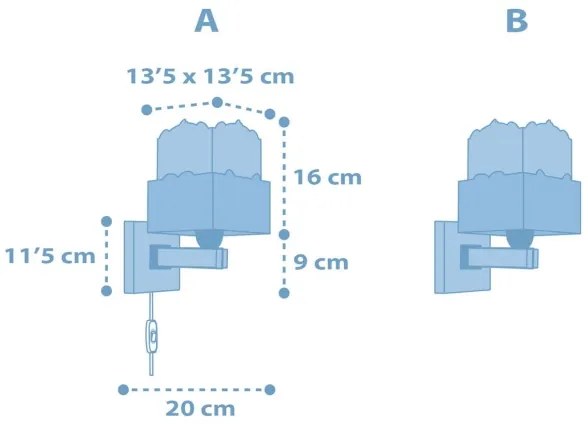 Dalber 63169T - Applique per bambini PANDA 1xE27/60W/230V blu