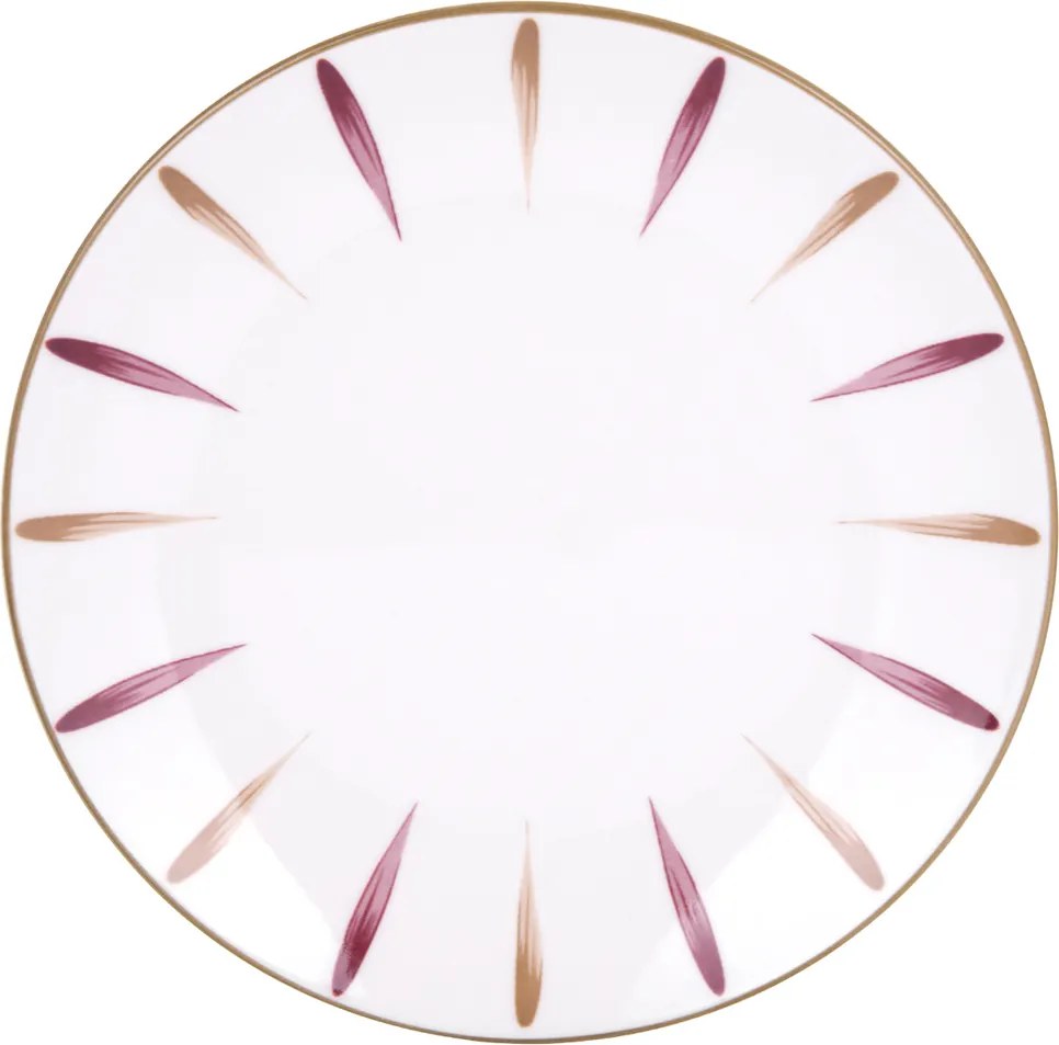 Piatto fondo in Porcellana pennellato viola marrone 19,3 cm Petali