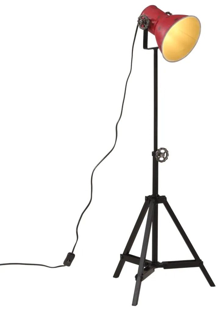 Lampada Da Terra 25 W Rosso Anticato 35x35x65/95 Cm E27 /