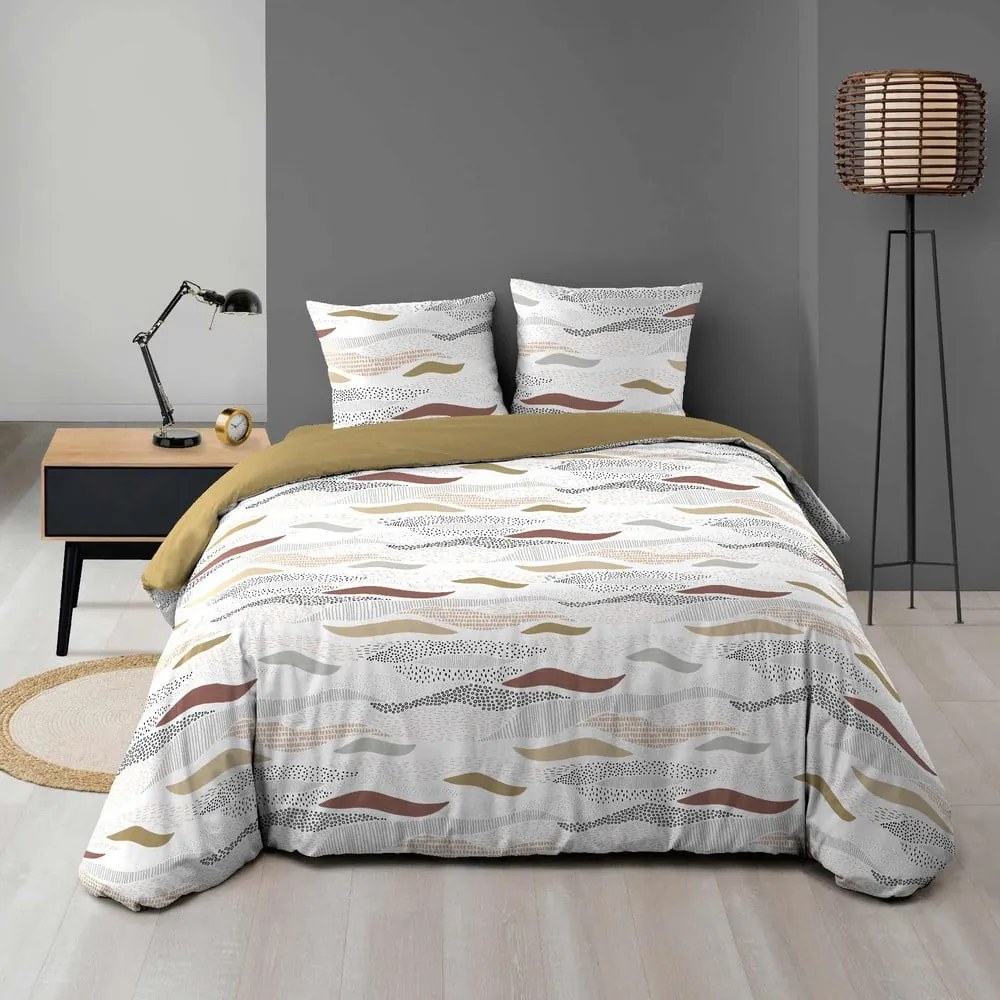 Set copripiumino e federa bianco in microfibra per letto matrimoniale ed esteso 240x220 cm Zenith – douceur d'intérieur