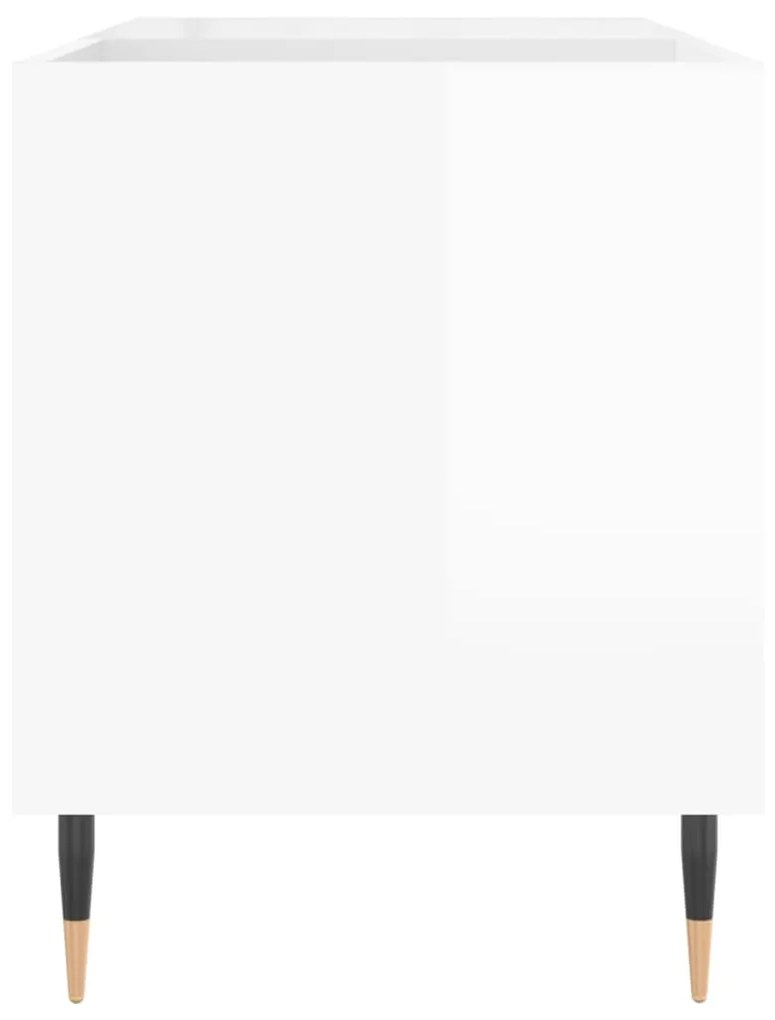 Mobile porta dischi bianco lucido 85x38x48 cm legno multistrato