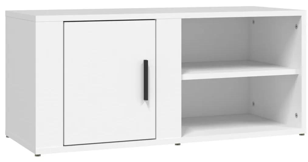 Mobile porta tv bianco 80x31,5x36 cm in legno multistrato