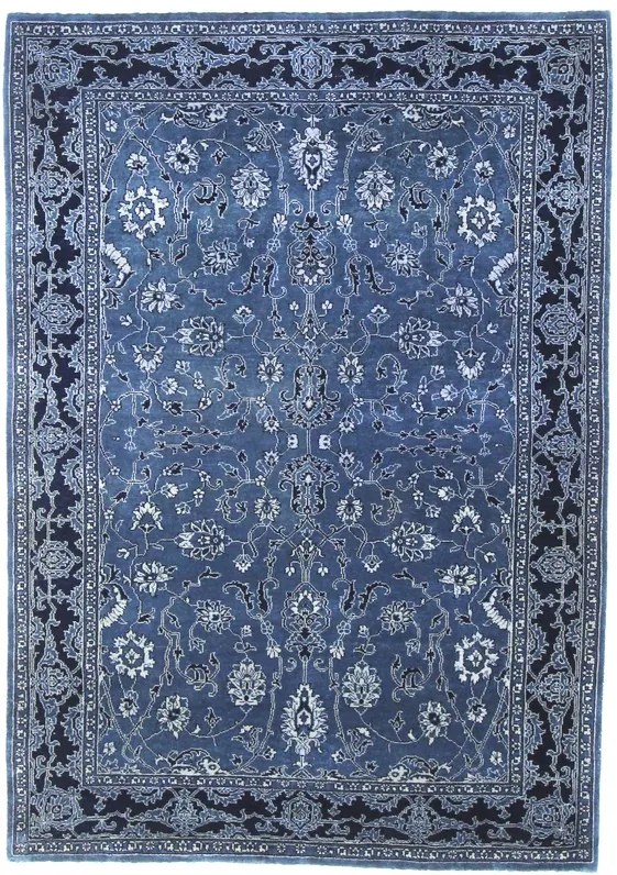 Loribaft Tappeto 220x160 Blu (Indian) Annodato A Mano