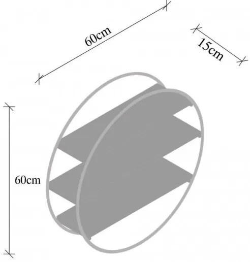Mensola da parete TULIPA 60x15 cm abete/nero