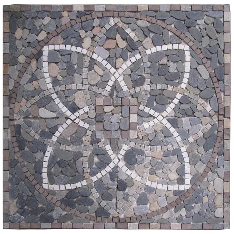 Rosone in pietra Plutone multicolore opaco L 100 x L 100cm x Sp. 10 mm