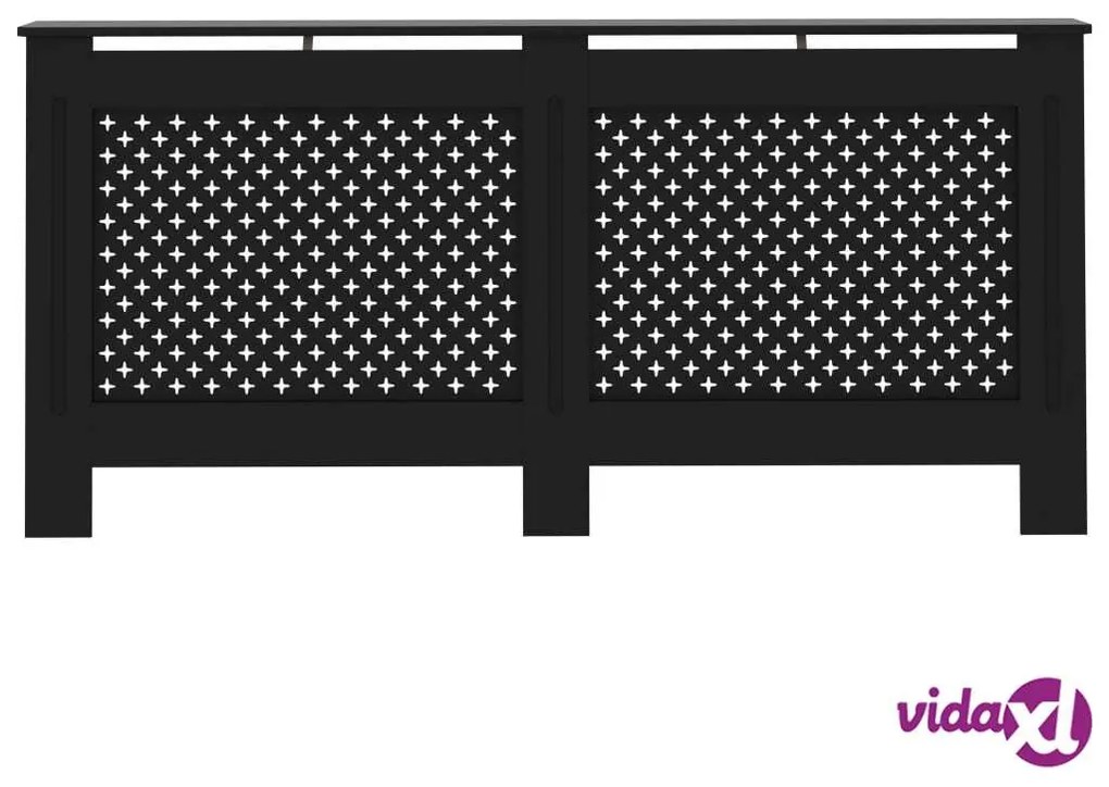 vidaXL Copertura per Radiatore Nera 172x19x81 cm in MDF