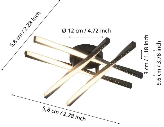 Eglo 75683 - Plafoniera LED ADEJE LED/19W/230V nera