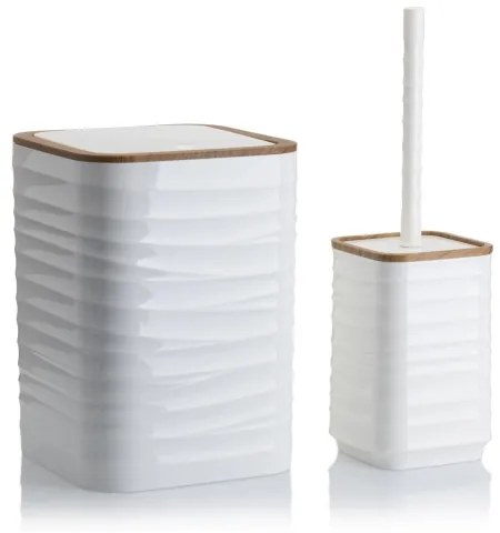 Set da bagno WAVE 5 pz bianco/marrone