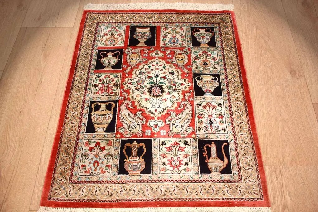 Ghom Tappeto 70x60 (Iran) Annodato A Mano