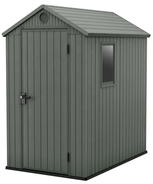 Casetta da giardino KETER Darwin in polipropilene verde con porta battente semplice, superficie interna 2 m² e spessore parete 16 mm