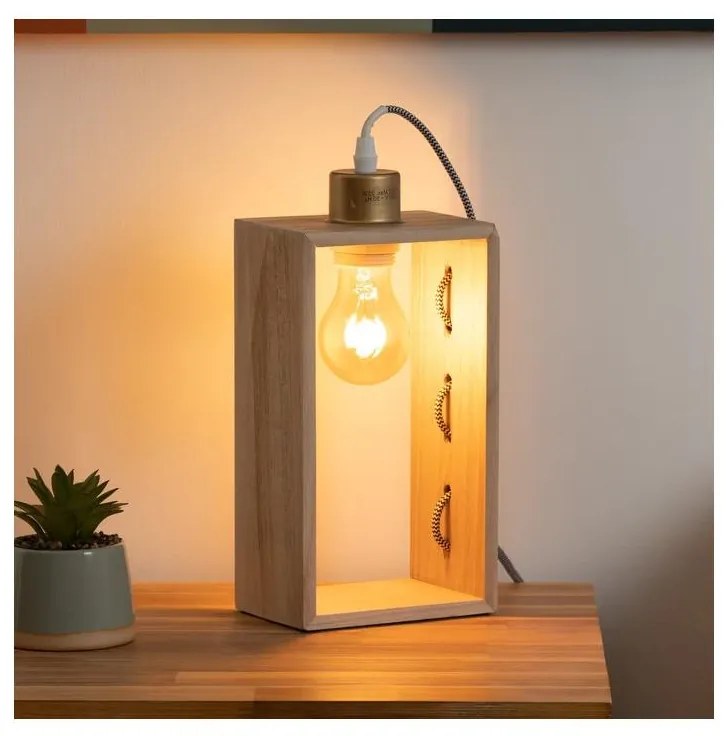 Atmosphera - Lampada da tavolo IWATA 1xE27/25W/230V paulownia