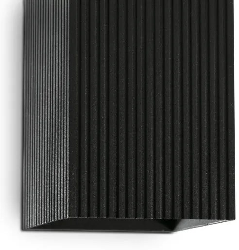 FARO 40566 - Applique SOLE 2xGU10/8W/230V nero ondulato quadrato