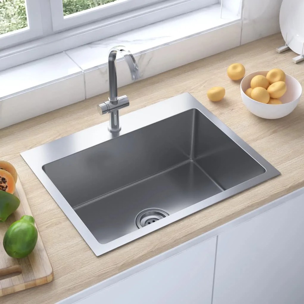Lavello Da Cucina Lavorato A Mano İn Acciaio Inox /