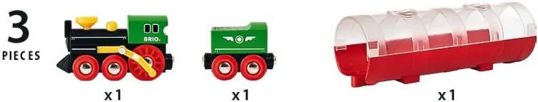 Treno a vapore e tunnel