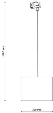Lampadario a sospensione con filo Sistema ferroviario trifase TRACER 1xE27/15W/230V diametro 38 cm nero/marrone