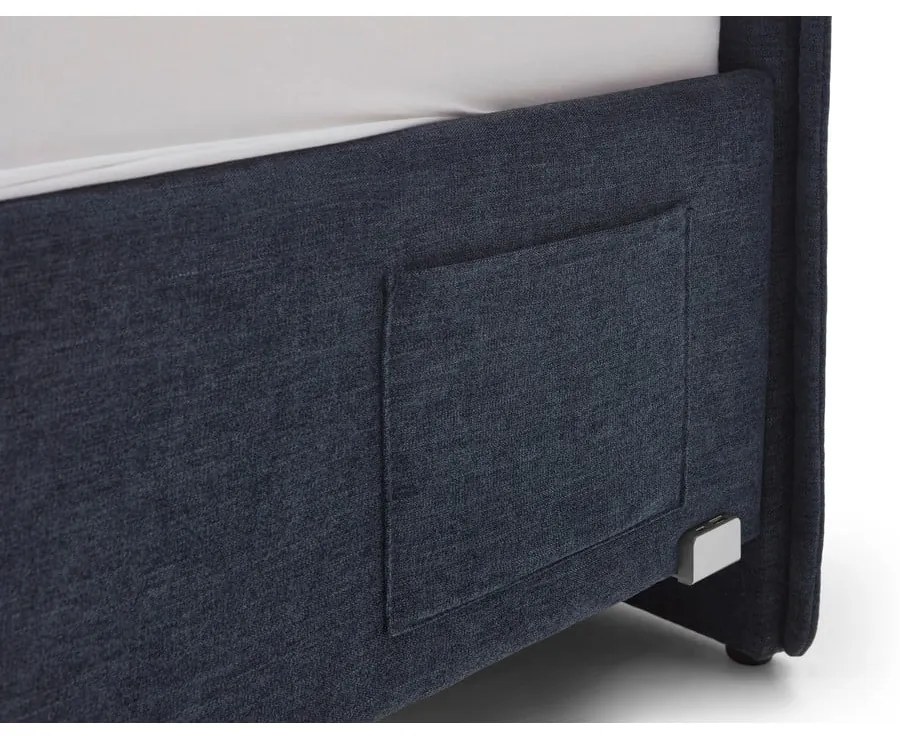 Letto da bambini blu scuro imbottito rete non inclusa 140x200 cm Fun – Meise Möbel