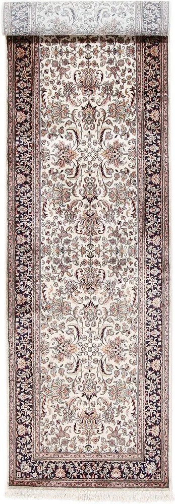 Cashmere Silk Tappeto orientale 300x70 Blu (Indian) Annodato A Mano