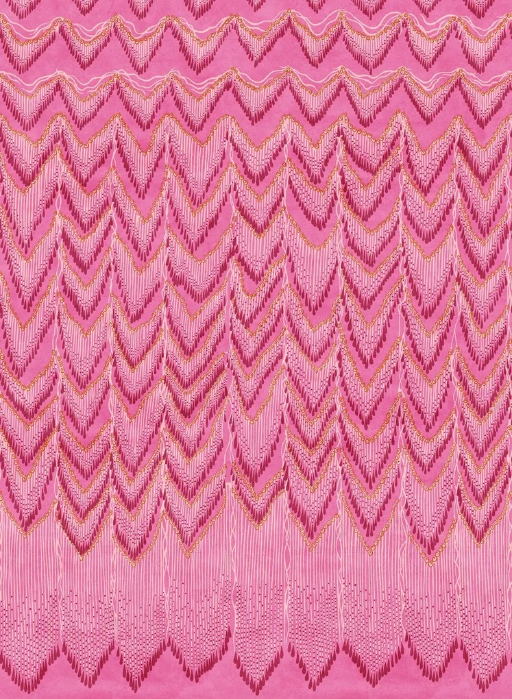Rebel Walls Carta da parati panoramica Fringed Follies - Hot Pink