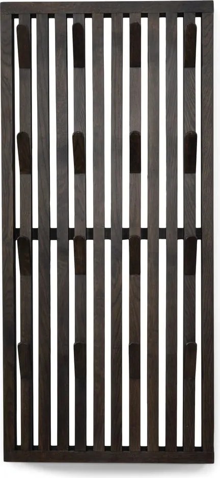Pannello appendiabiti marrone scuro in rovere massiccio 46x100x8 cm Parco – Spinder Design