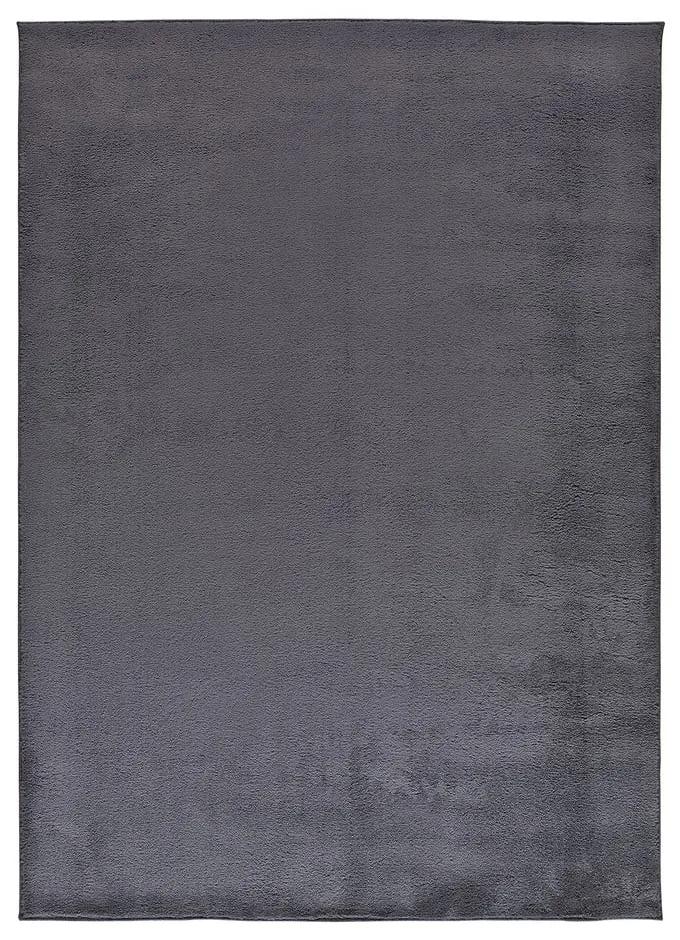 Tappeto in microfibra grigio scuro 160x220 cm Coraline Liso - Universal