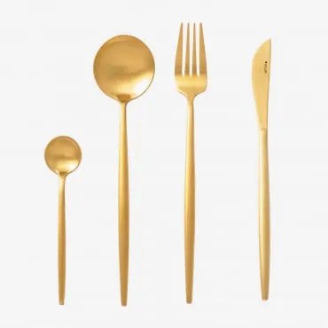 Posate Metalliche Noya Opache 16 Pz Oro Opaco - Sklum