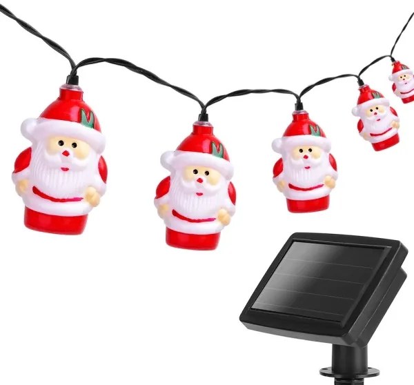 Aigostar - Catena solare natalizia a LED 10xLED/3,8 m IP44 bianco freddo