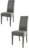 Set 2 sedie Luisa Tommychairs in faggio grigio scuro, seduta e schienale imbottiti e rivestiti in pelle artificiale