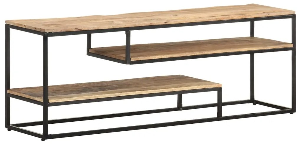 Mobile Porta Tv 130x30x45 Cm İn Legno Massello Di Mango Grezzo /