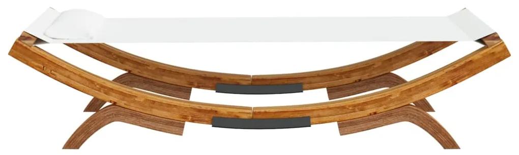 Lettino prendisole 100x188,5x44 cm in legno curvato crema