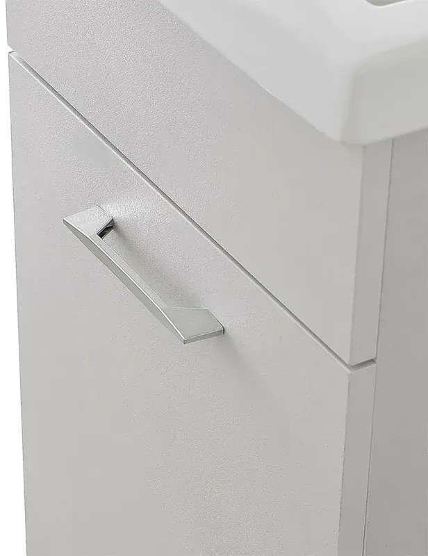 Mobile lavatoio 45x50 cm grigio calce vasca in ceramica e kit di scarico Moon