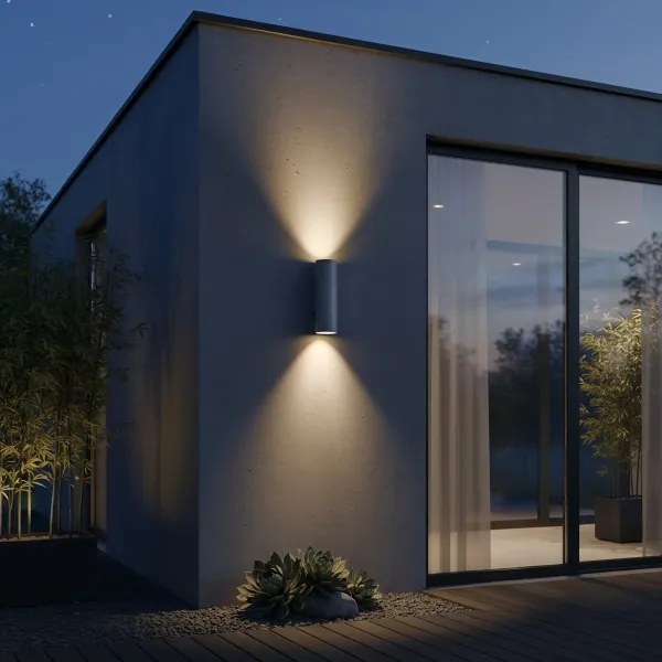 Ideal Lux - Applique da esterno GUN 1xGU10/35W/230V 21 cm IP44 grigio