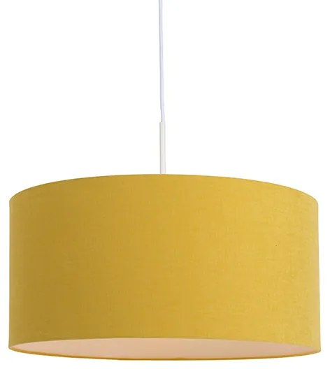Lampada a sospensione bianca con paralume giallo 50 cm - Combi 1