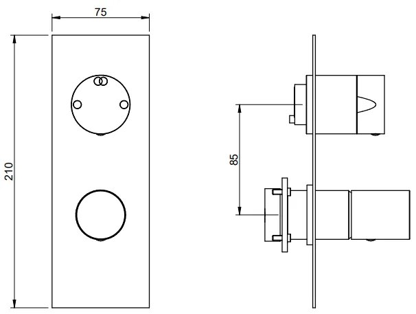 Treemme T30 RWIT5BA2CC02 miscelatore doccia monocomando con deviatore 2 uscite senza parte incasso cromo