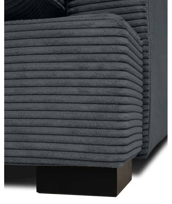 Divano in velluto a coste grigio 132 cm Mobby - Scandic