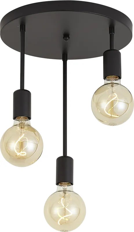 Plafoniera moderna nera 3 luci - Facil