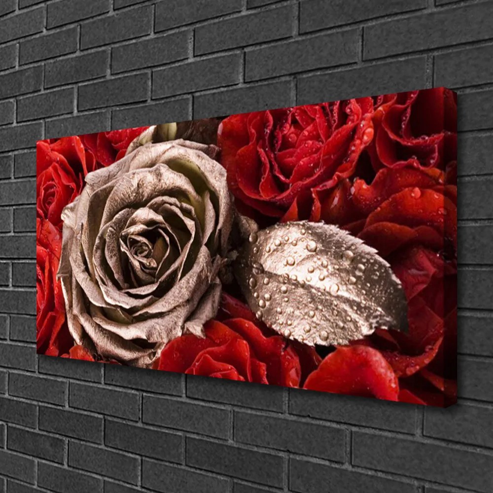 Quadro su tela Fiori di rose 100x50 cm