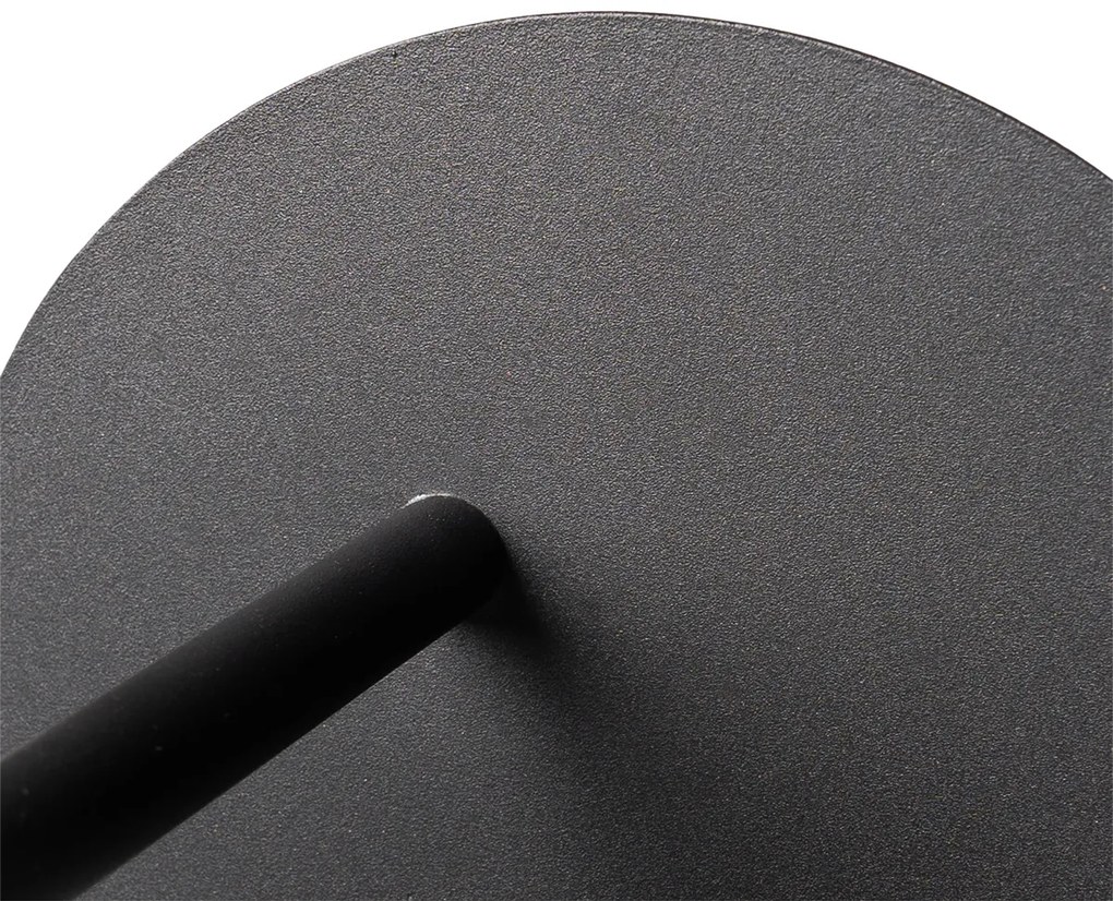 Applique Art Déco nera con vetro fumé - Flore